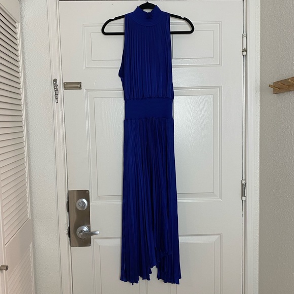 A.L.C. Renzo B Pleated Midi Dress in Adriatic Blue Size 0 - Picture 9 of 10